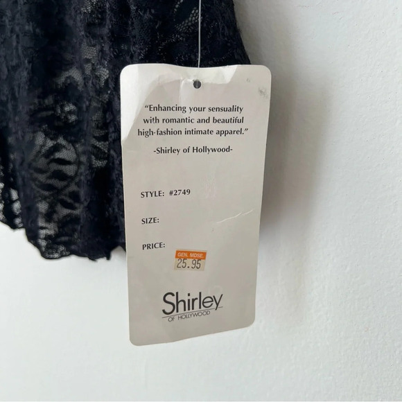 NWT Deadstock Vintage Shirley of Hollywood Black Lace Crop Tank Top - Picture 5 of 7